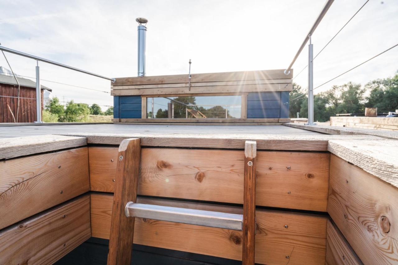 Hotel Tolles Tiny-Hausboot Guenter Mit Dachterrasse Hamburg Exterior foto