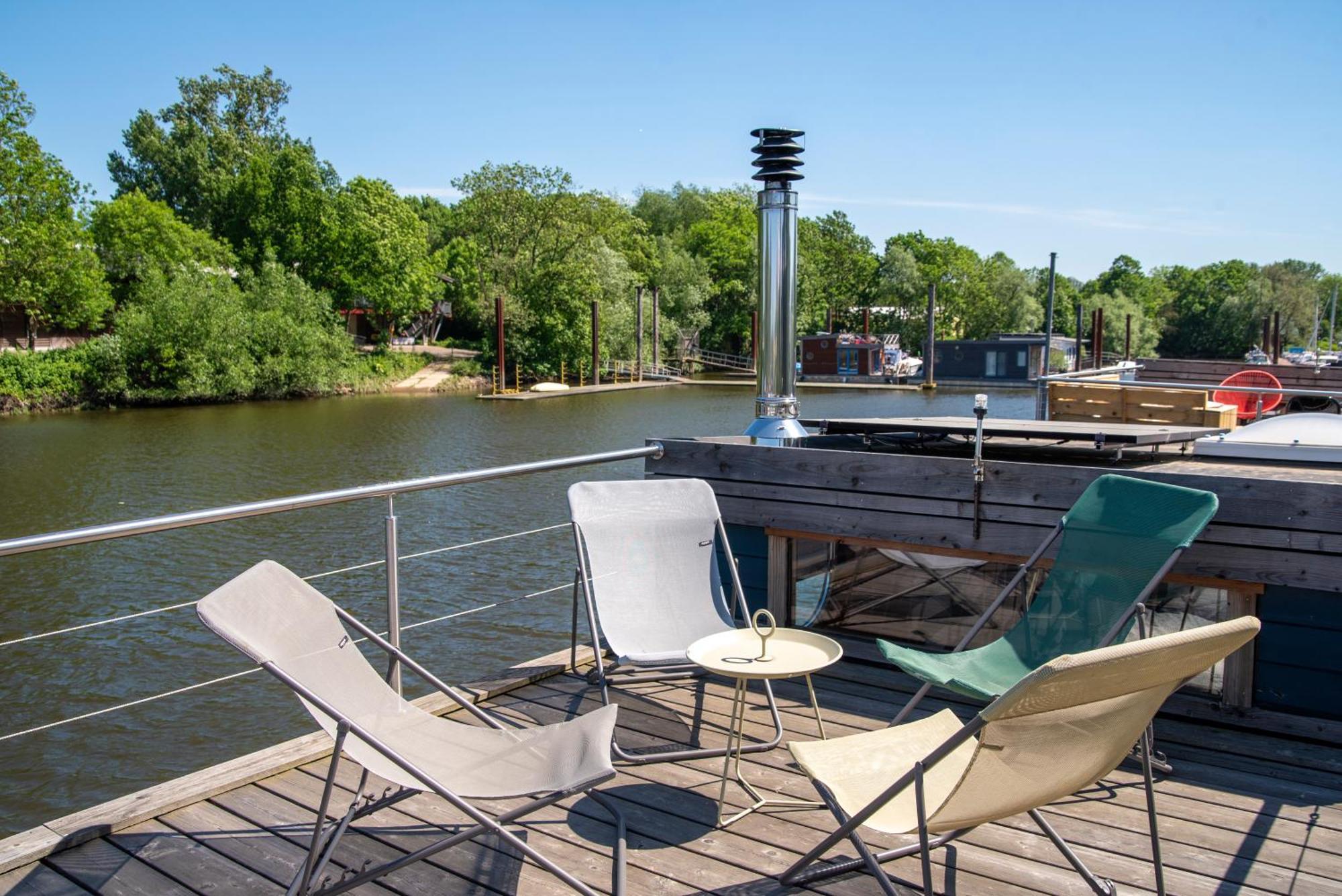 Hotel Tolles Tiny-Hausboot Guenter Mit Dachterrasse Hamburg Exterior foto