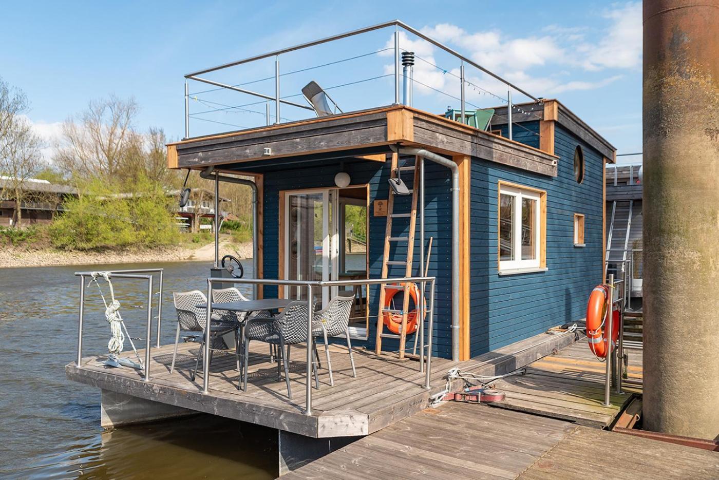 Hotel Tolles Tiny-Hausboot Marianne Mit Dachterrasse Hamburg Exterior foto